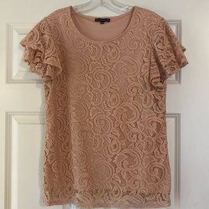 Dusty rose lace top size large